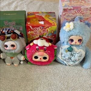 Cute Plush Toy Set with Blue and Gray Characters Bundle Of 3!